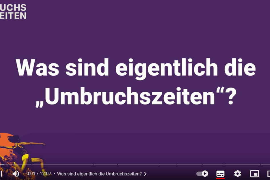 Screenshot des Erklärvideos zum Jugendwettbewerb »Umbruchszeiten. Deutschland im Wandel seit der Einheit«.
