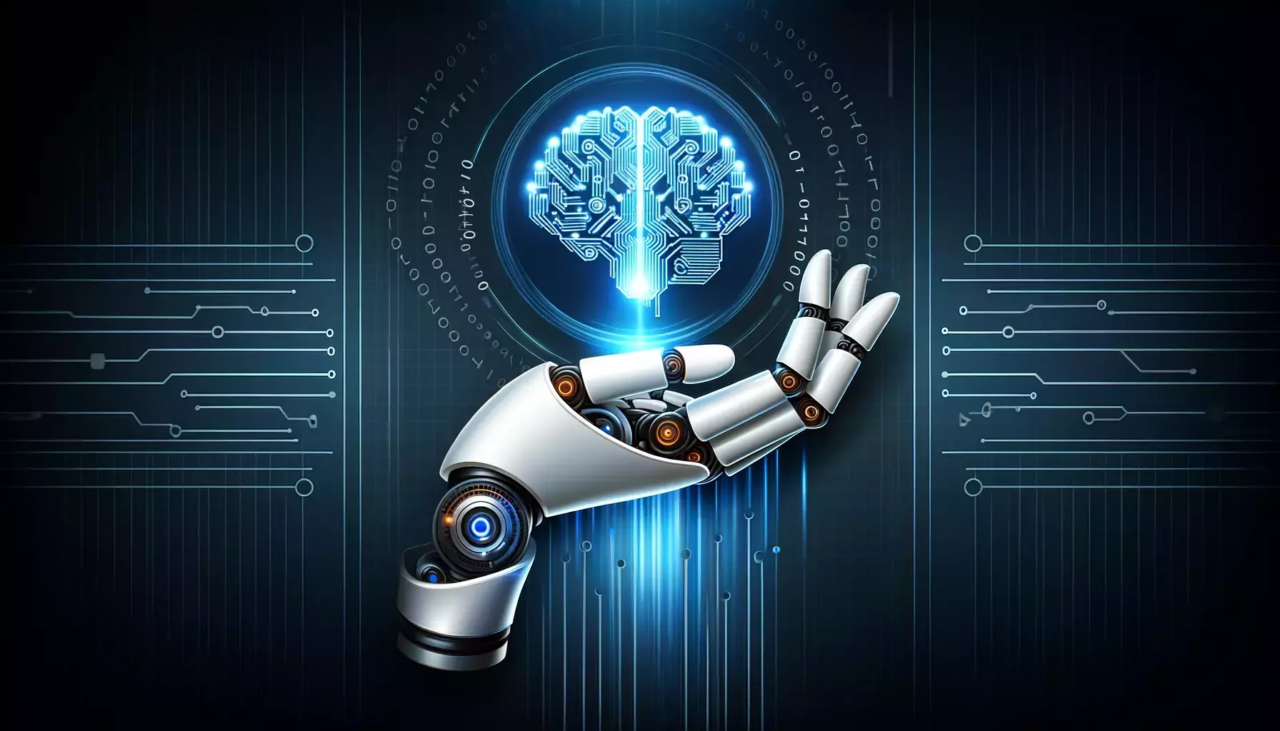 Roboter Hand und künstliche Intelligenz