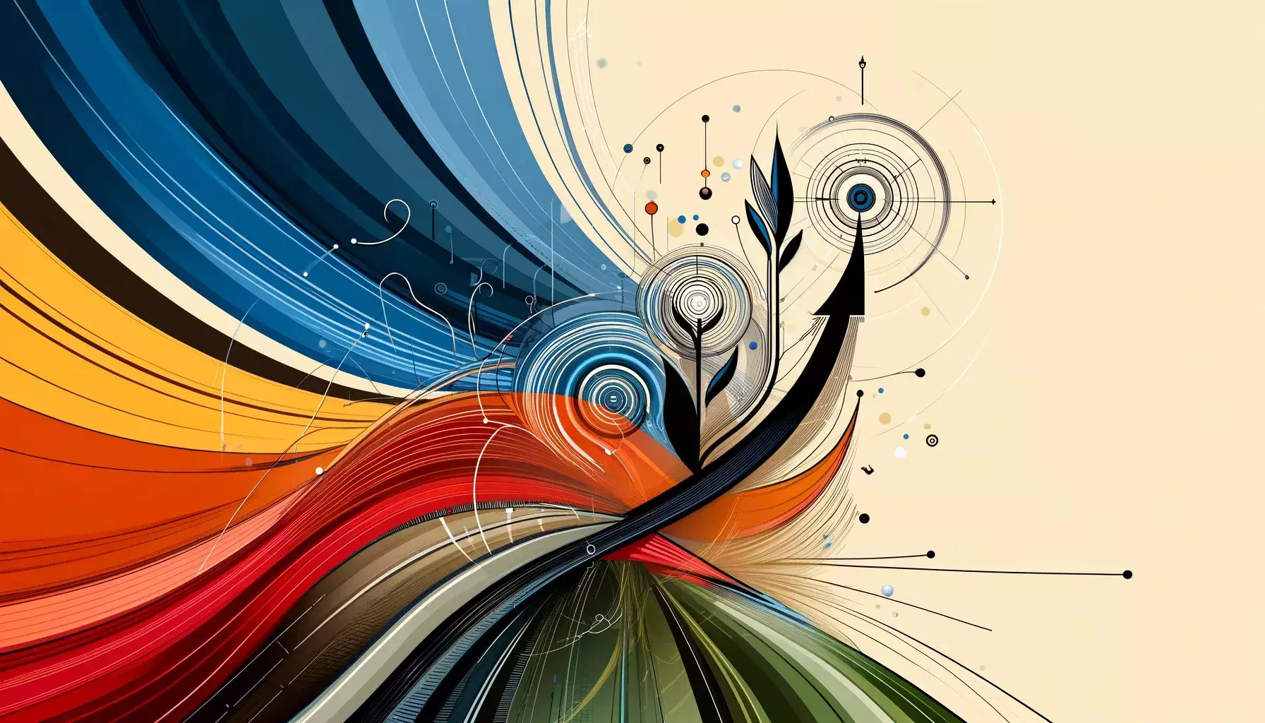 Abstrakte grafische Darstellung des Themas "Förderung von Widerstandskraft, von Resilienz".