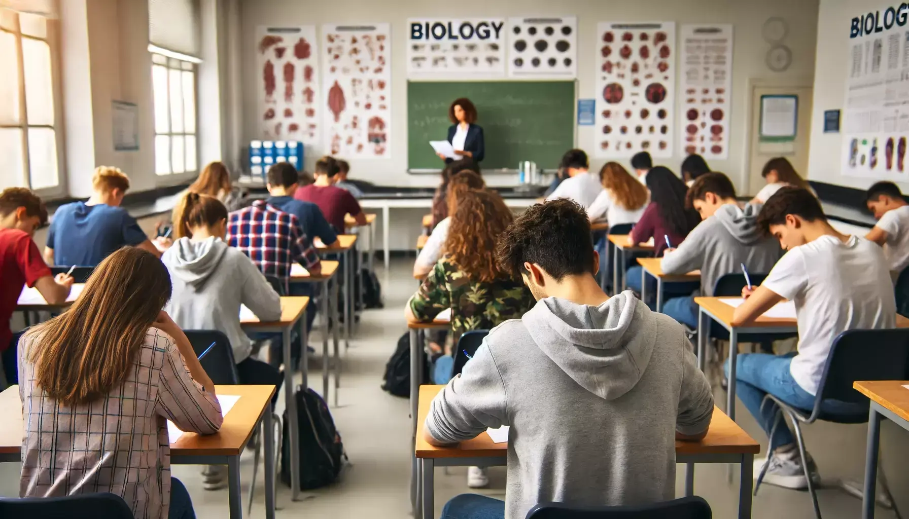Jugendliche von hinten im Klassenzimmer