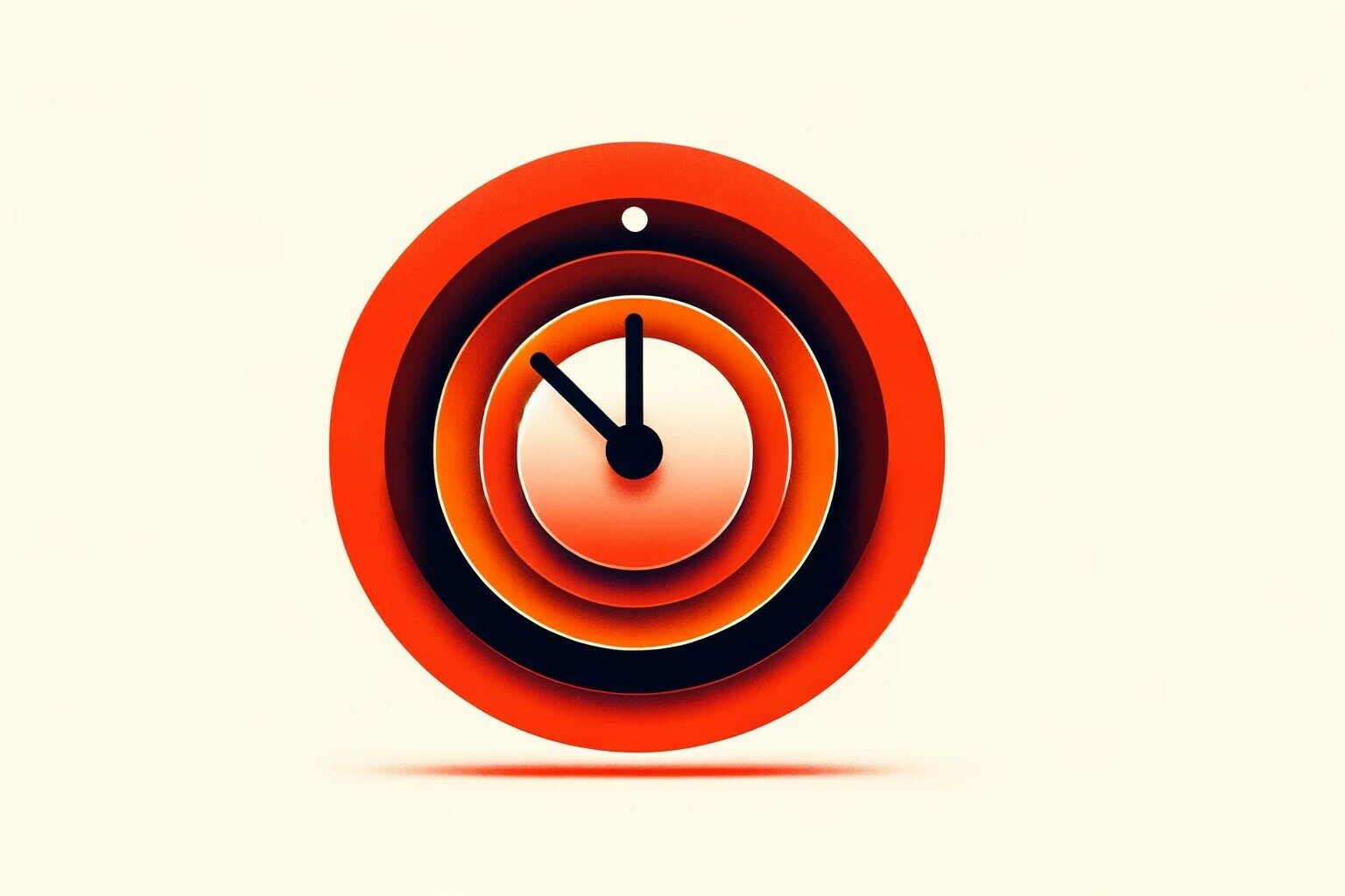 Visualisierung des Themas "Beipackzettel: Empfehlungen zur zeitlichen Umsetzung des Methodenkoffers" durch grafische Darstellung einer Uhr in rot-orange.