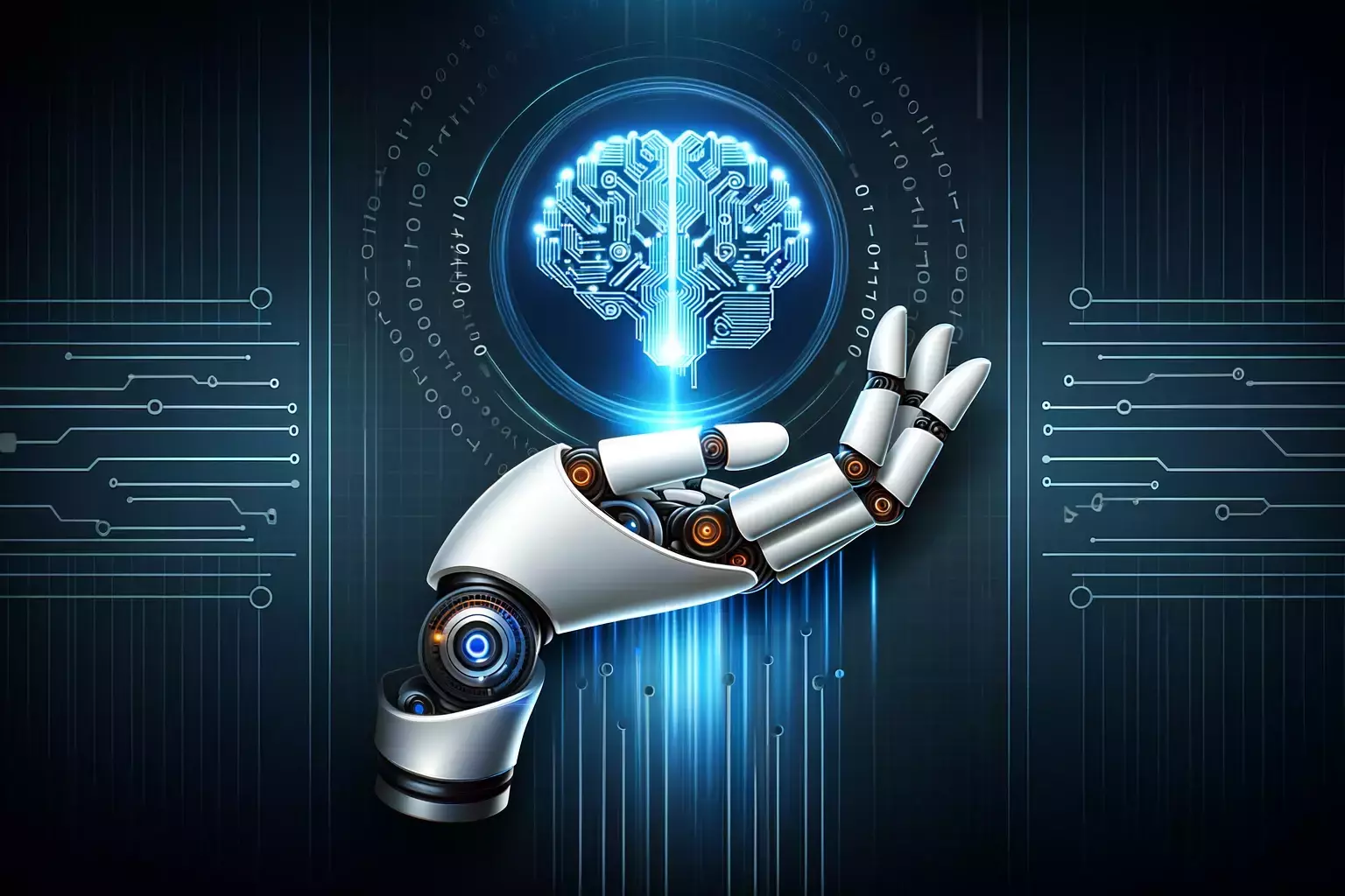 Roboter Hand und künstliche Intelligenz
