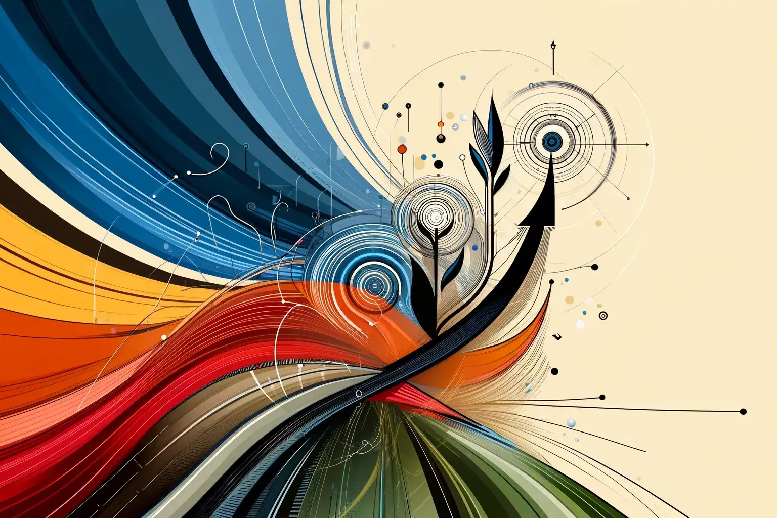 Abstrakte grafische Darstellung des Themas "Förderung von Widerstandskraft, von Resilienz".