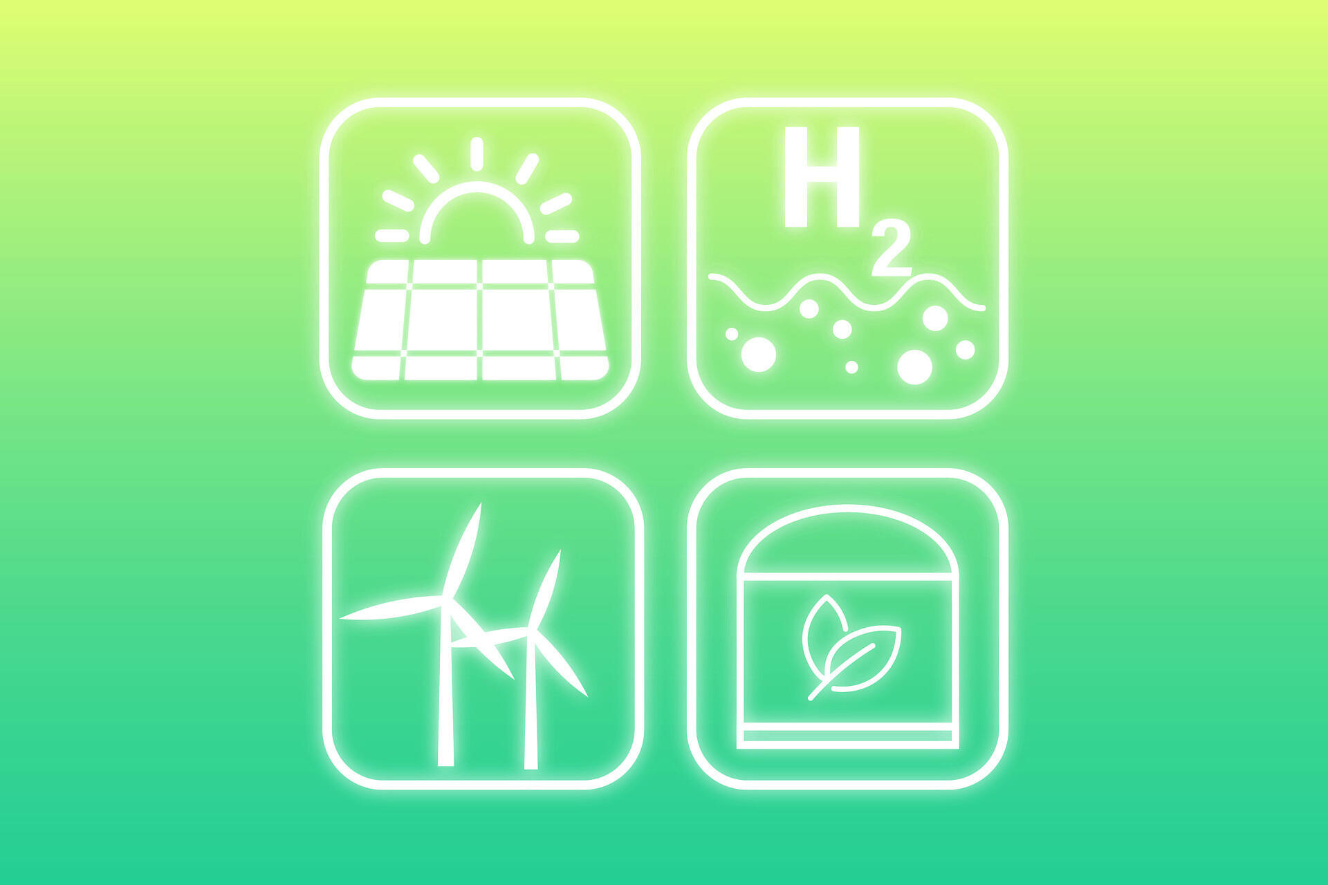 Symbole für erneuerbare Energien