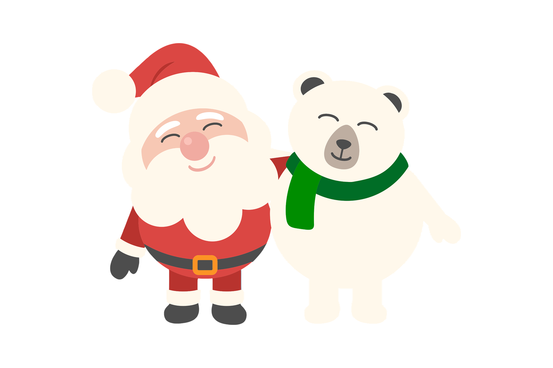 Weihnachtsmann mit Schneemann