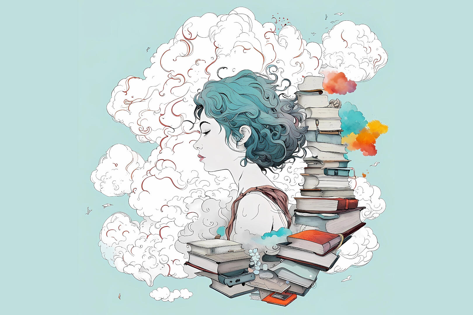 Mädchen mit Büchern