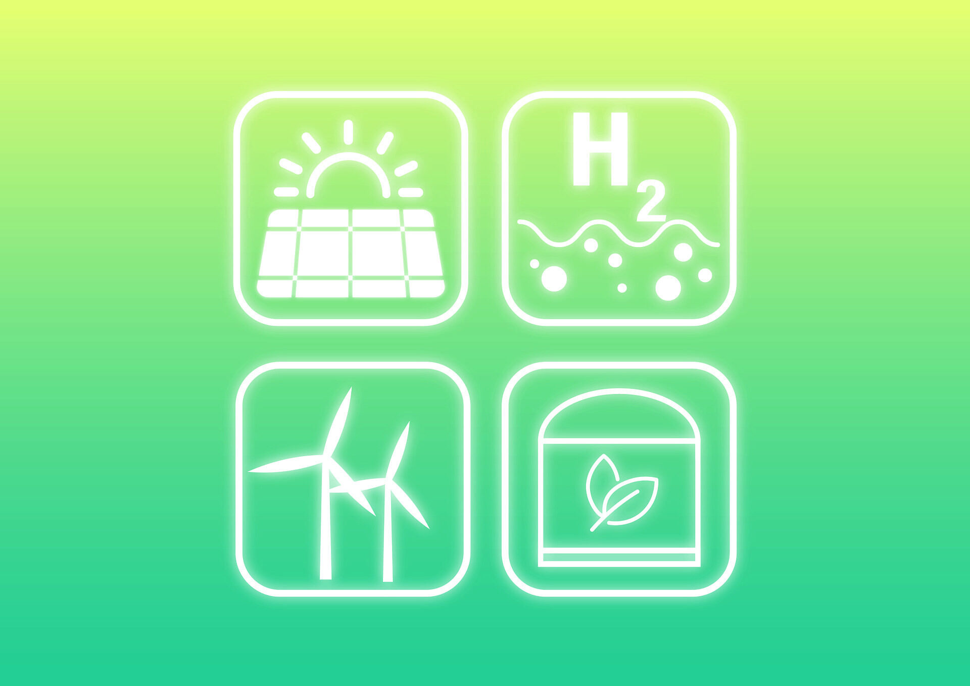 Symbole für erneuerbare Energien