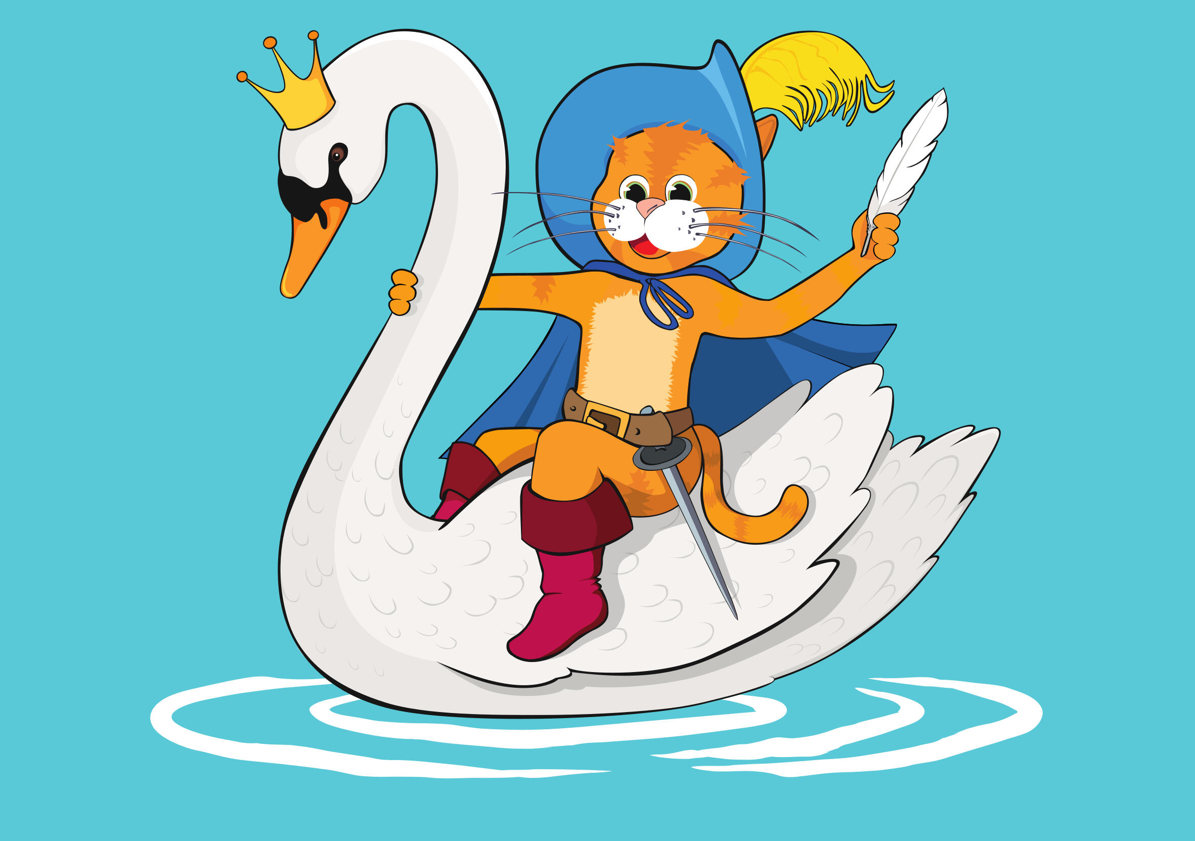 Schwan und Kater