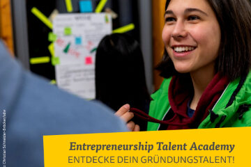 Foto einer Oberstufenschülerin zur Bewerbung des Schülerstipendienprogramms Entrepreneurship Talent Academy.