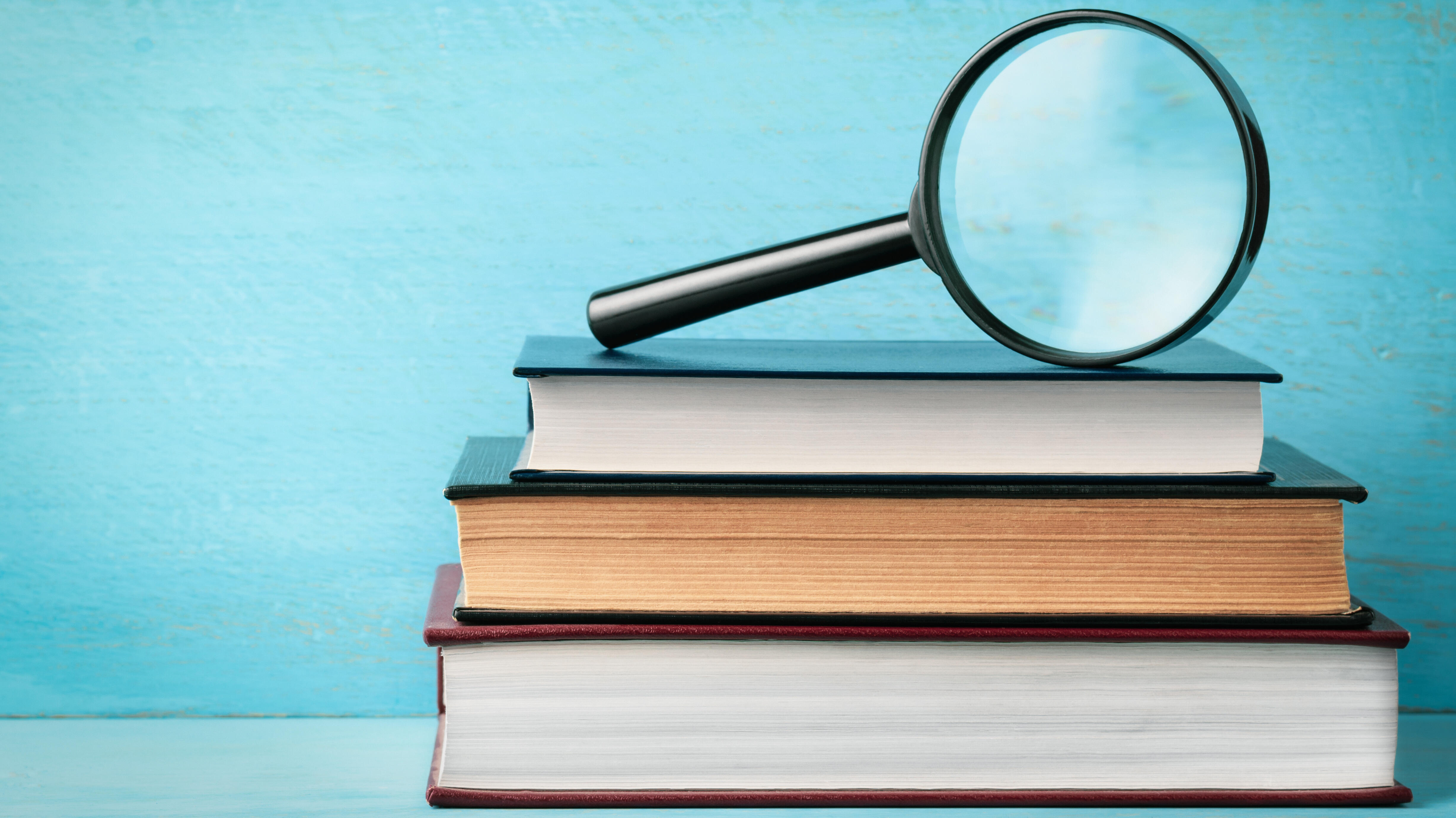 Bücher mit Lupe