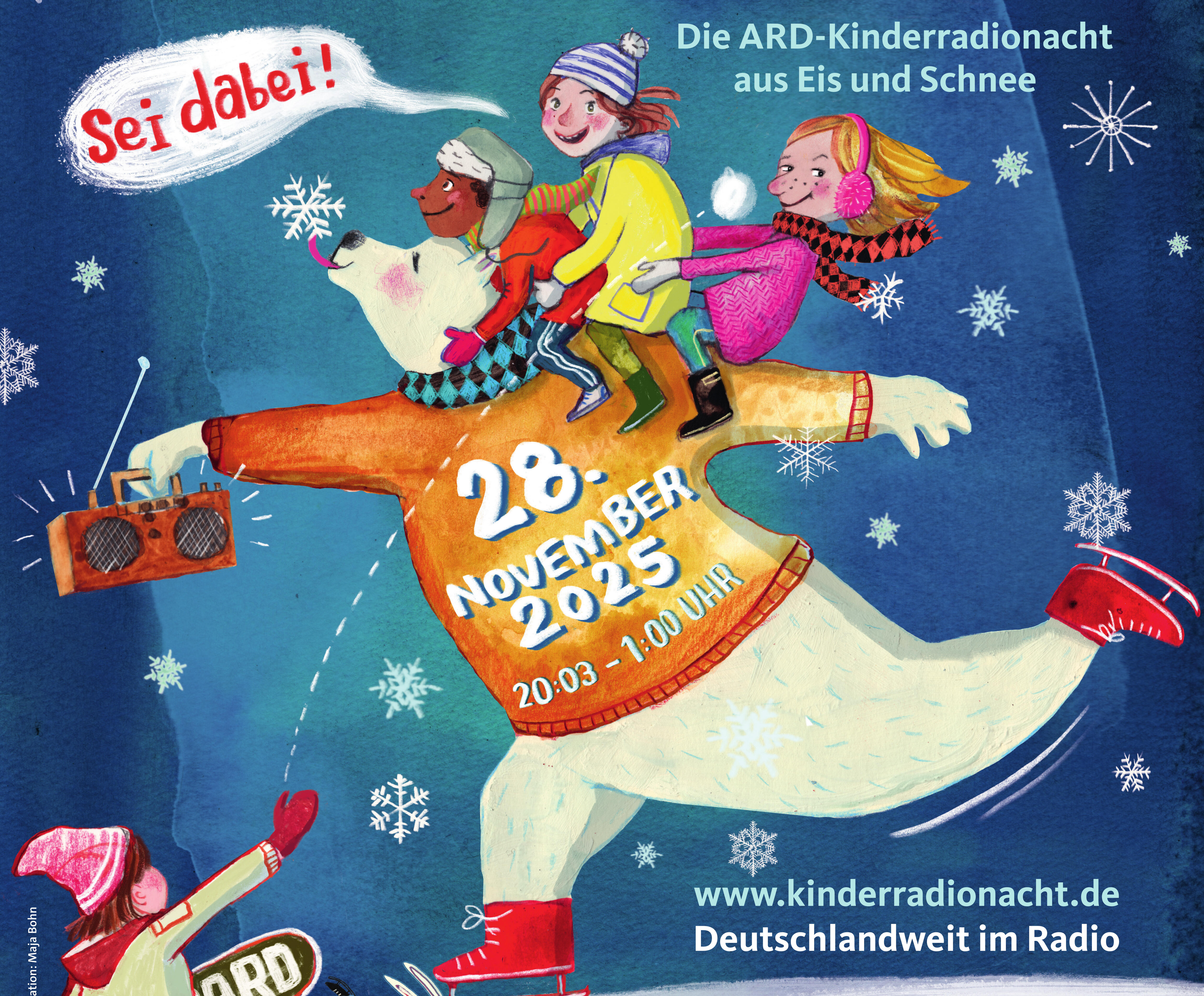 Schneemann auf Schlittschuhen