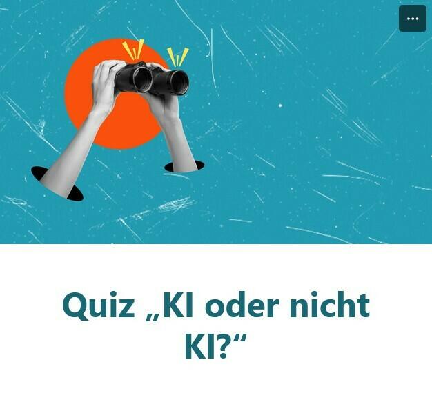 Screenshot der Startseite des Quiz "KI oder nicht KI?"