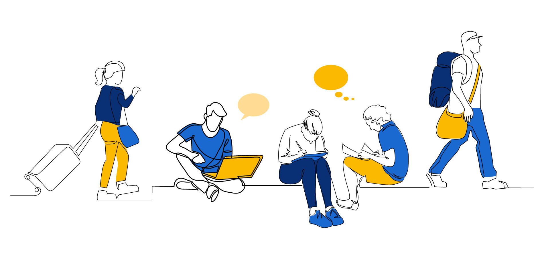 Illustration Schüleraustausch Infomesse