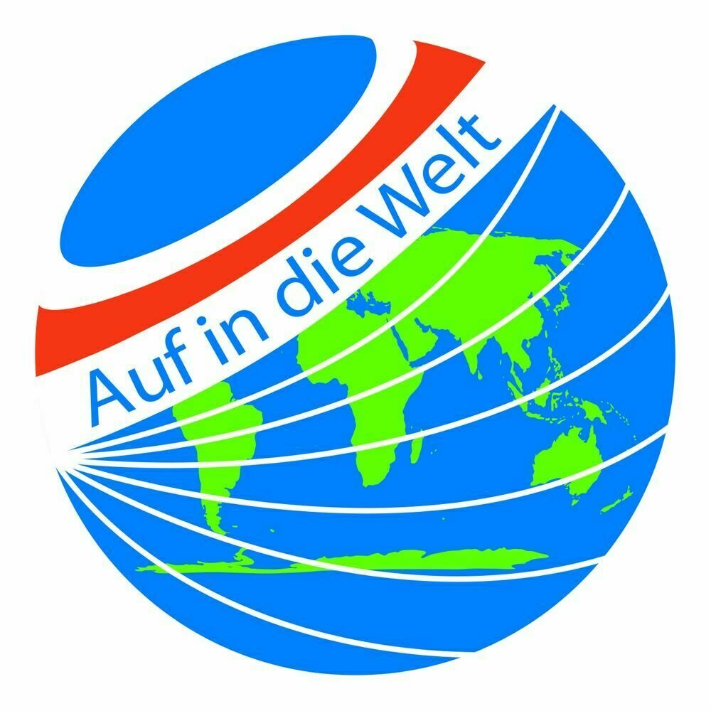 Logo der Messe für Auslandsaufenthalte "Auf in die Welt"
