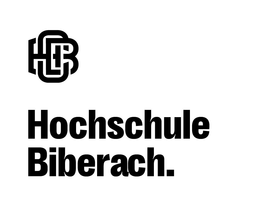 Schwarzer Monogramm mit Schriftzug Hochschule Biberach