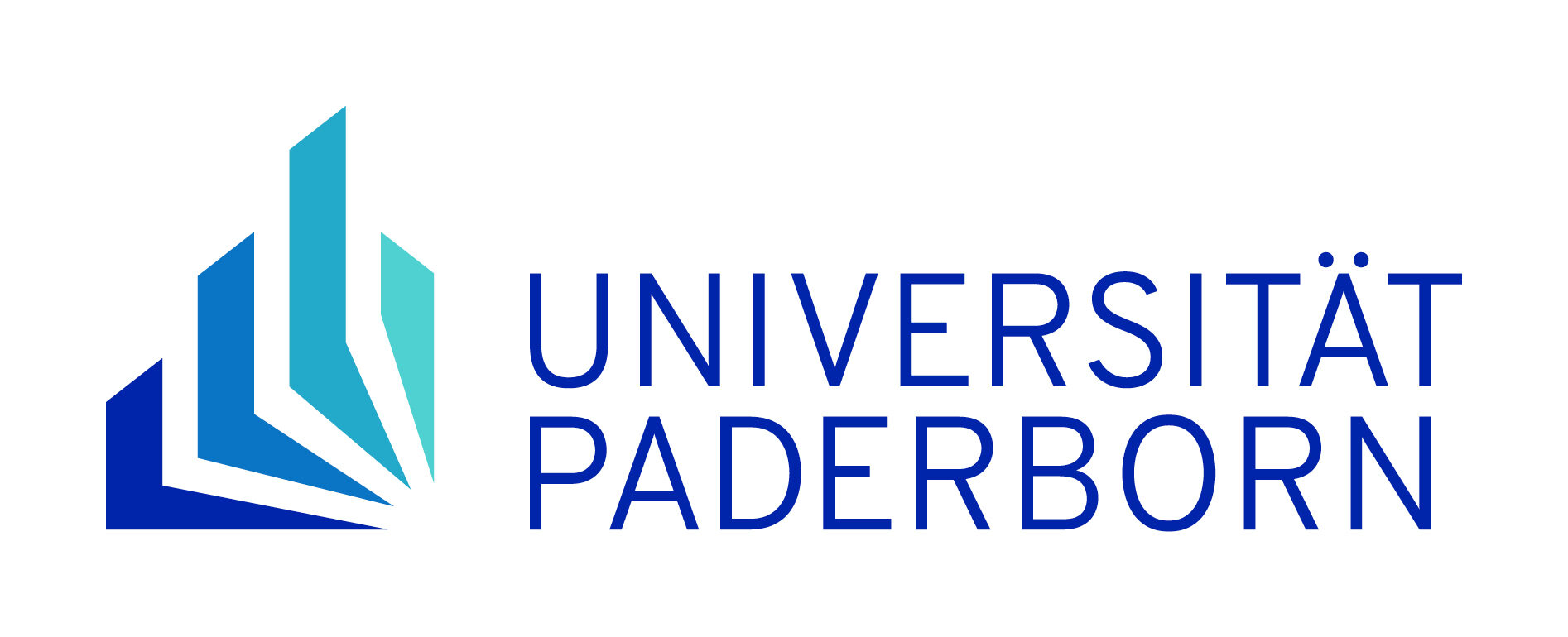 vierfarbiges Logo mit Schriftzug Universität Paderborn