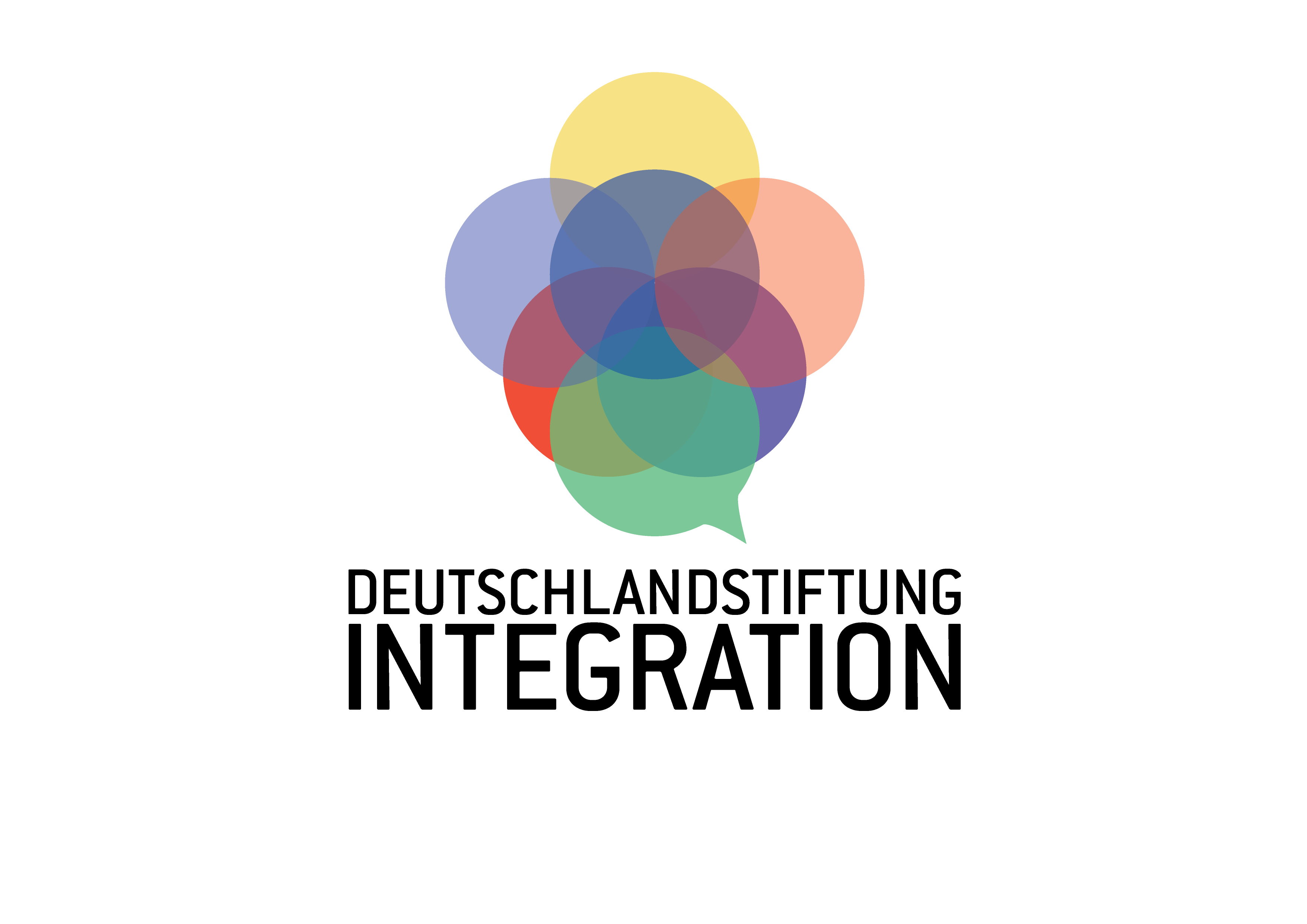 Logo DSI, sich überlappende bunte Sprechblasen