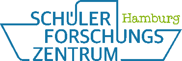 Logo SFZ Hamburg: Ein Schiff bestehend aus den Buchstaben für "Schülerforschungszentrum Hamburg" in Blau und Grün