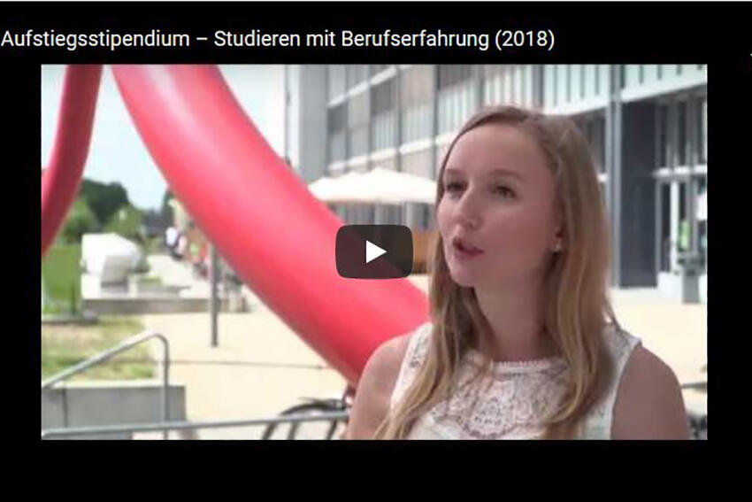 Filmbild aus Video zum Aufstiegsstipendium