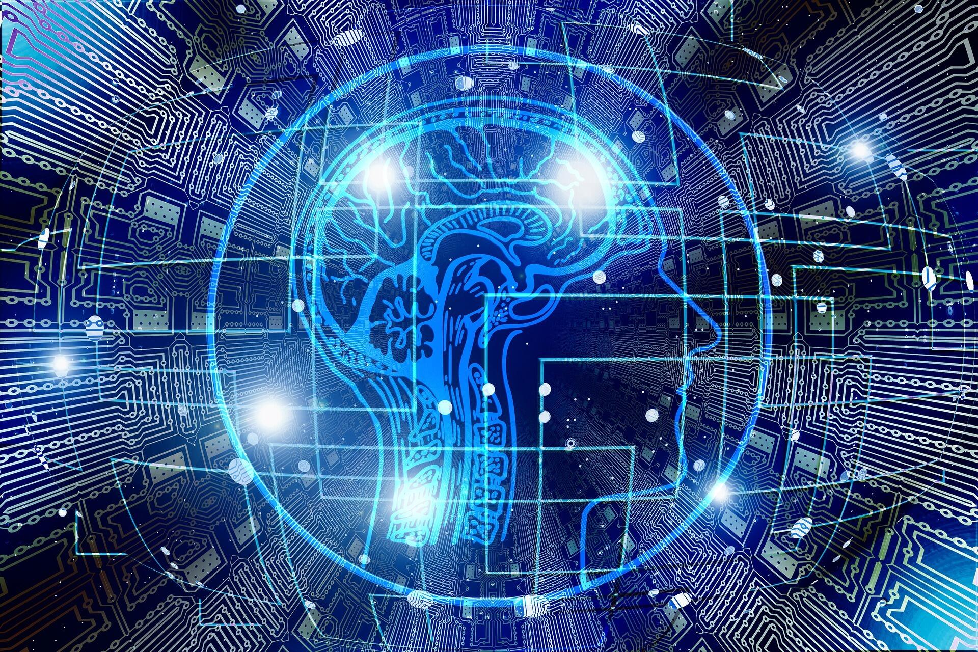 Digitales Bild eines Kopfes zur Veranschaulichung Künstlicher Intelligenz