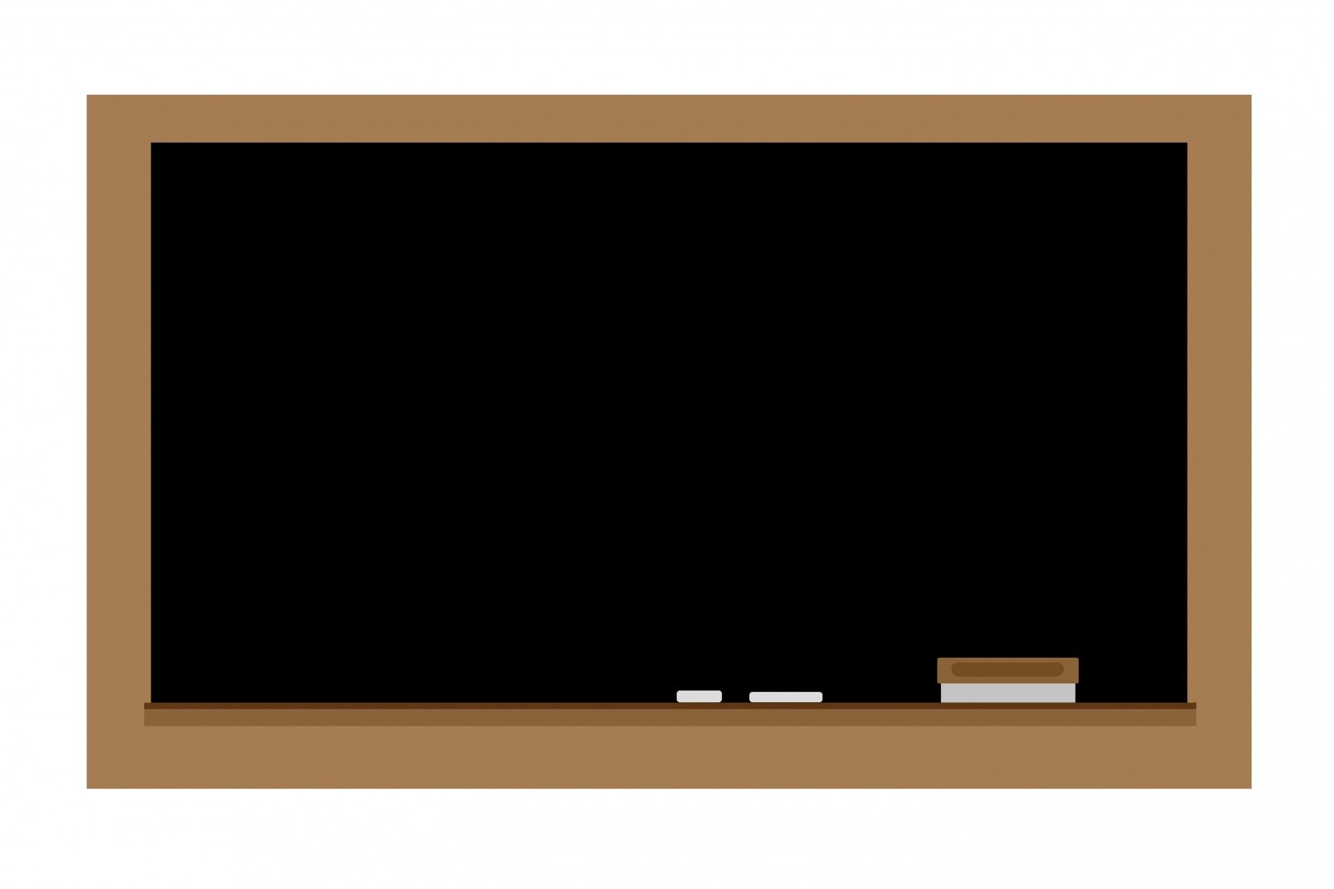 Grafischer Darstellung einer schwarzen leeren Schultafel mit Kreide.