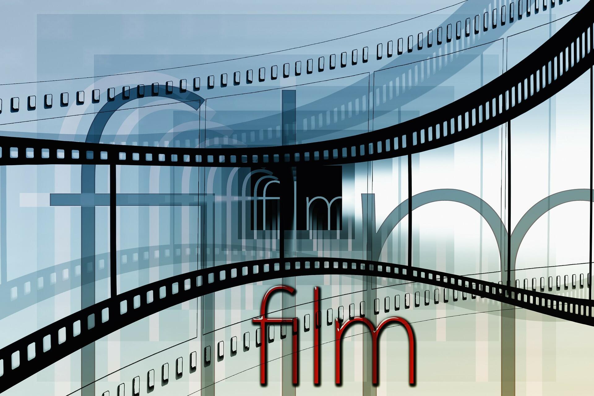 Grafische Darstellung einer Filmrolle mit Aufschrift "Film"