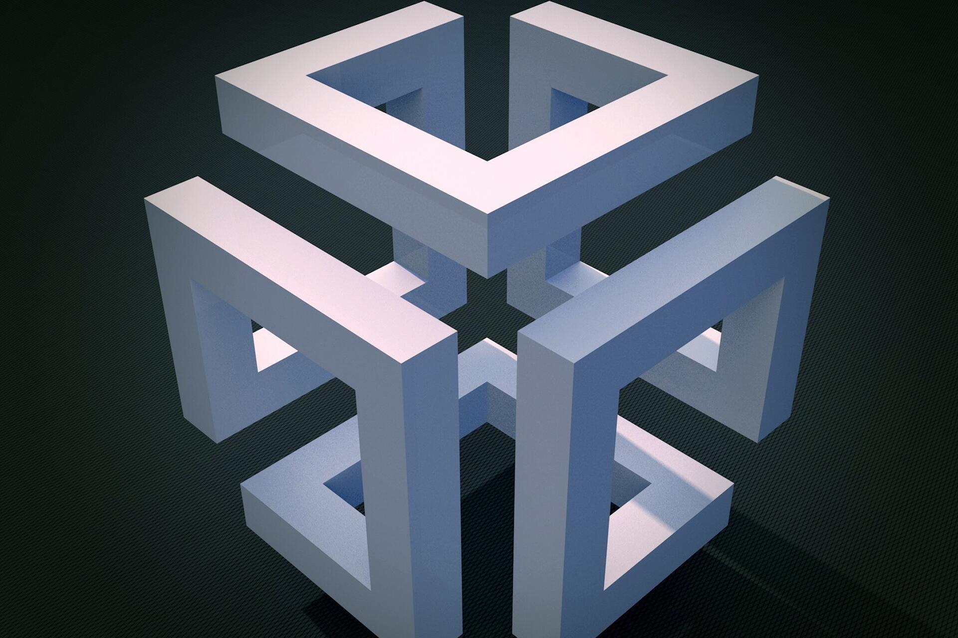 Abbildung eins Kubus zur Veranschaulichung von Würfel, Geometrie, Konstruktion