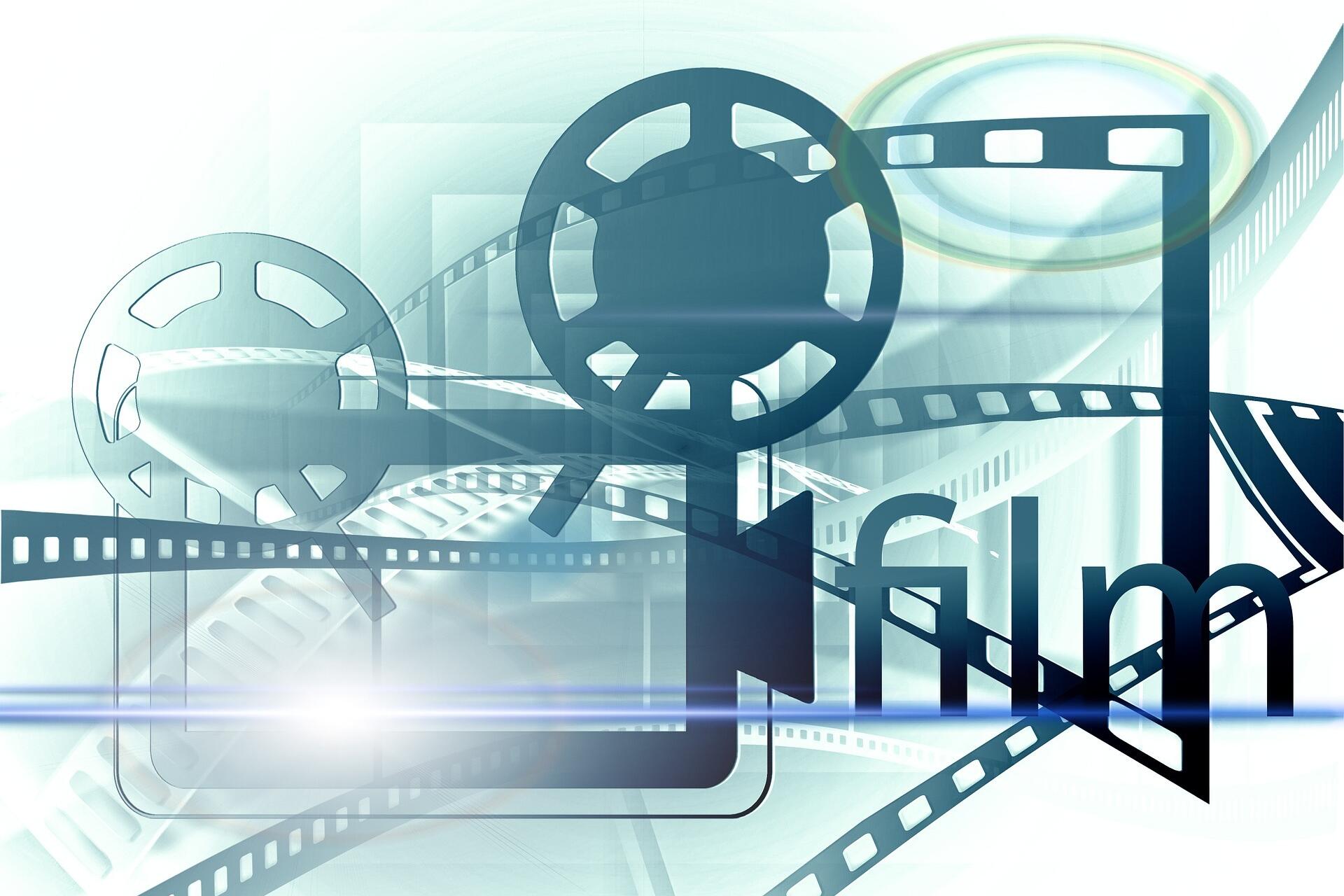 Grafik einer Filmrolle und dem Wort Film