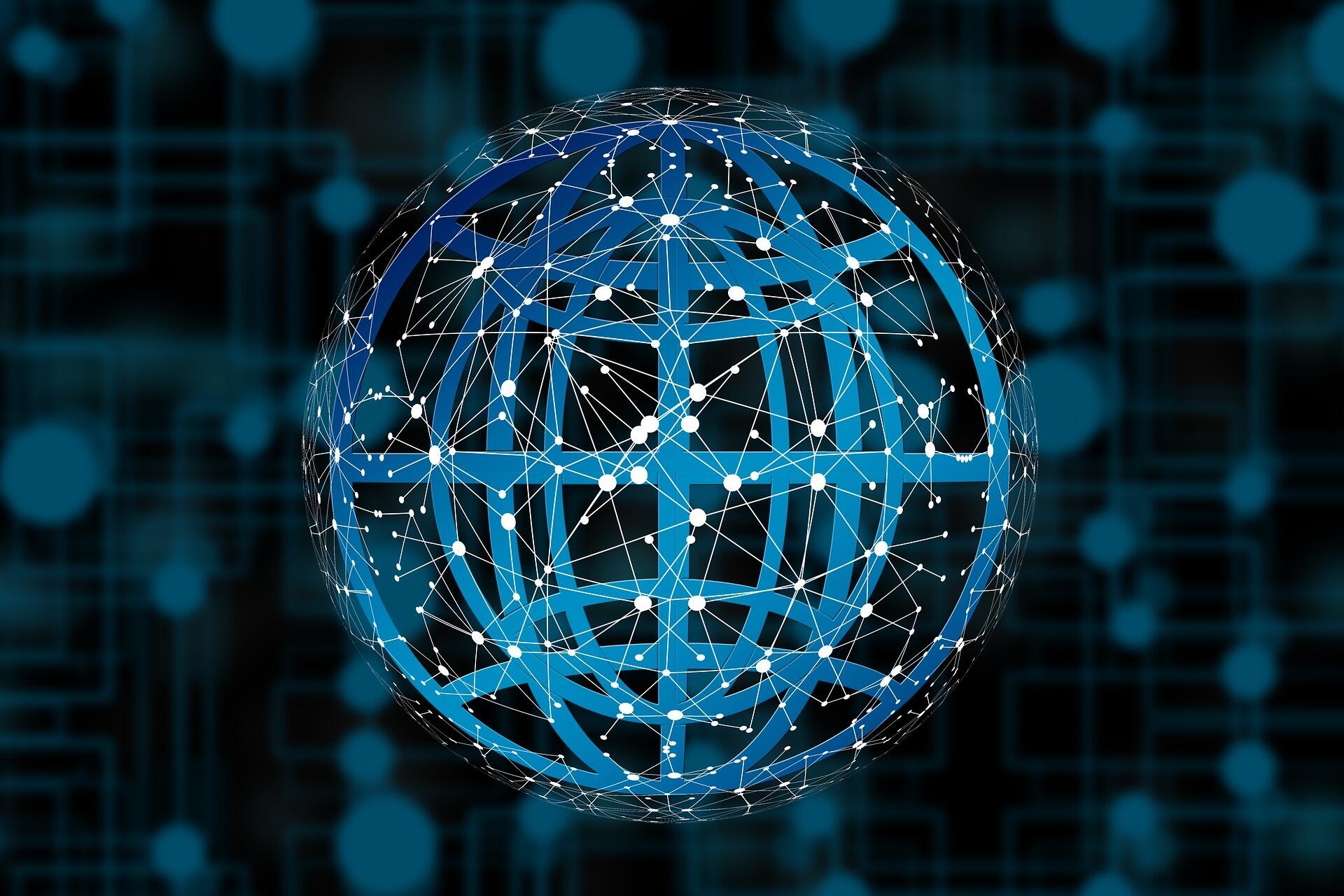 Grafische Darstellung eines Netzwerks, eines Netzes aus Nachrichten.