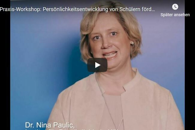Ausschnitt der Startseite des Videos von Nina Paulic zur Persönlichkeitsentwicklung von Schülern