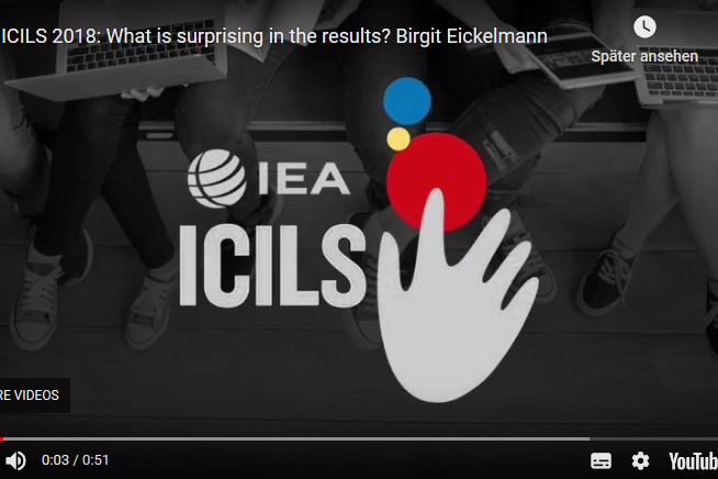 Ausschnitt der Startseite des Videos zur ICILS-Studie 2018 Umgang mit digitalen Medien an deutschen Schulen