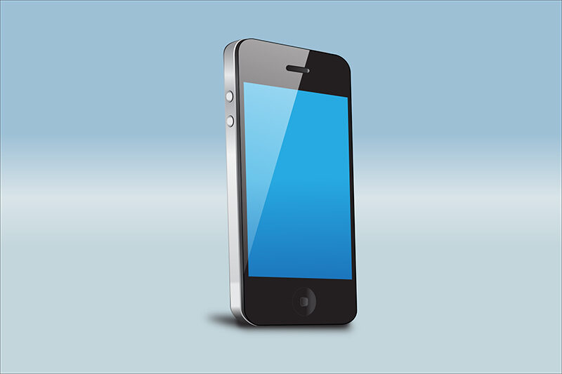 Abbildung eines Smartphones vor blauem Hintergrund
